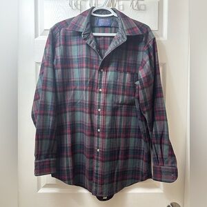 Vintage Pendleton Red and Green Plaid Casual Shirt